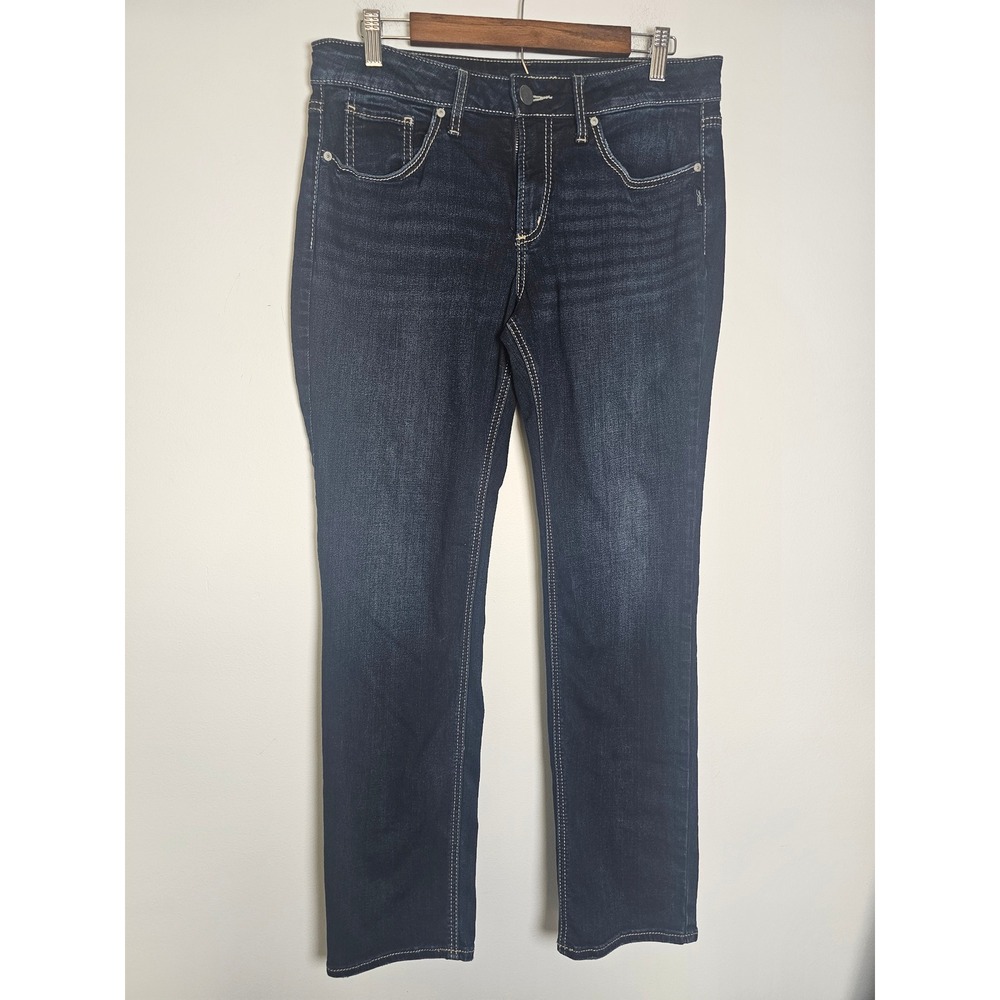 Classic Silver Jeans Co Suki Straight Women 31 Dark Wash Mid Rise Curvy Stretch